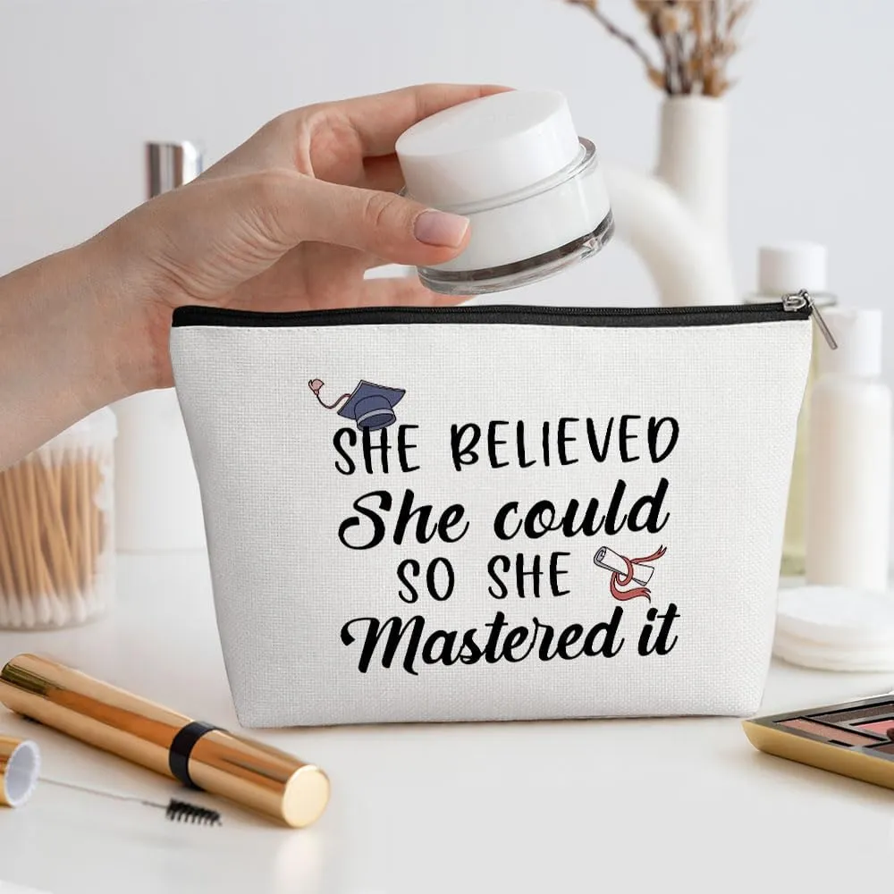 Graduation Gift, Graduation Gifts for Her, Congratulation Gift Inspirational Class of 2025 Cosmetic Bag Make up Bag Masters Degree Gifts for Women Senior College Graduate