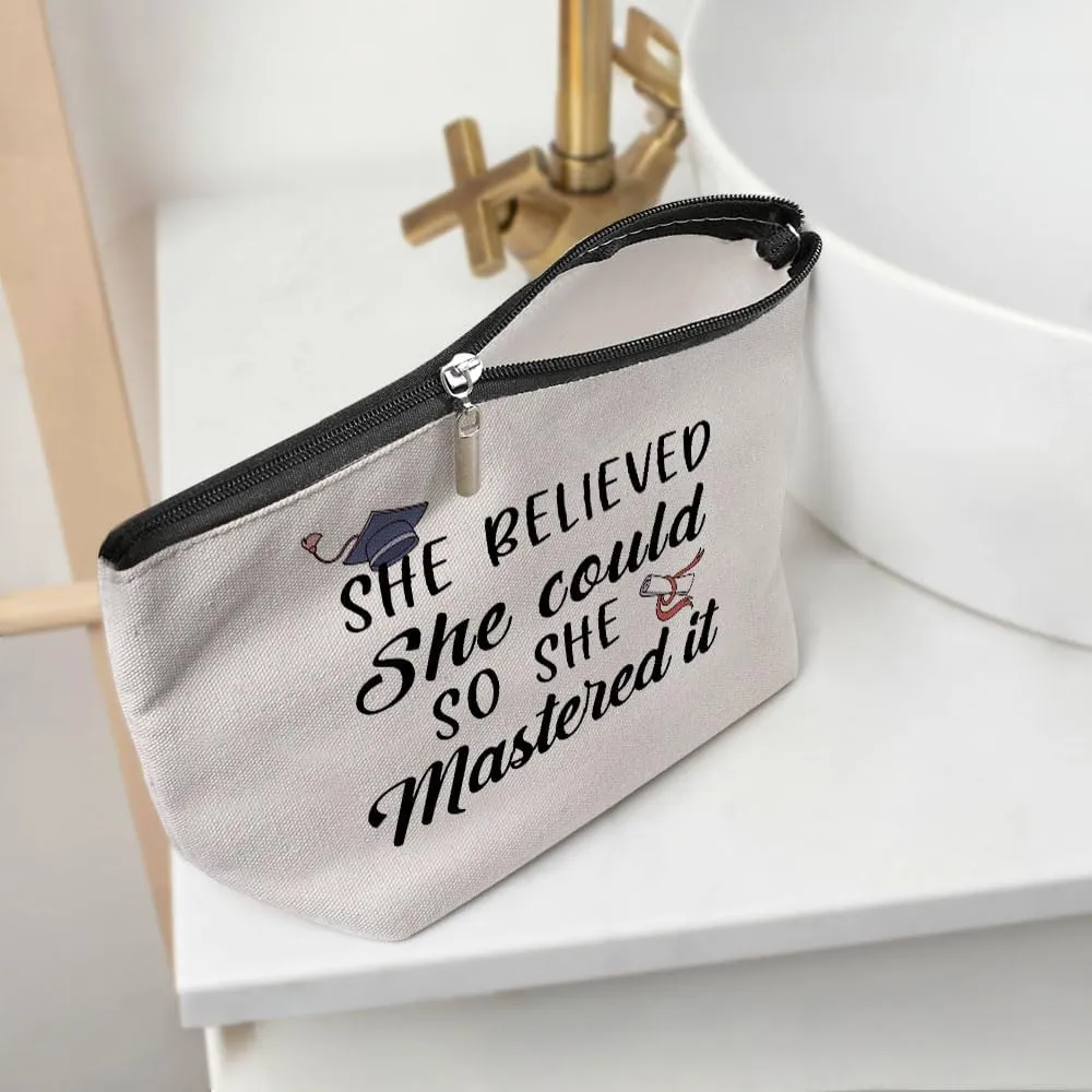 Graduation Gift, Graduation Gifts for Her, Congratulation Gift Inspirational Class of 2025 Cosmetic Bag Make up Bag Masters Degree Gifts for Women Senior College Graduate