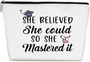 Graduation Gift, Graduation Gifts for Her, Congratulation Gift Inspirational Class of 2025 Cosmetic Bag Make up Bag Masters Degree Gifts for Women Senior College Graduate