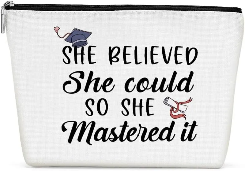 Graduation Gift, Graduation Gifts for Her, Congratulation Gift Inspirational Class of 2025 Cosmetic Bag Make up Bag Masters Degree Gifts for Women Senior College Graduate