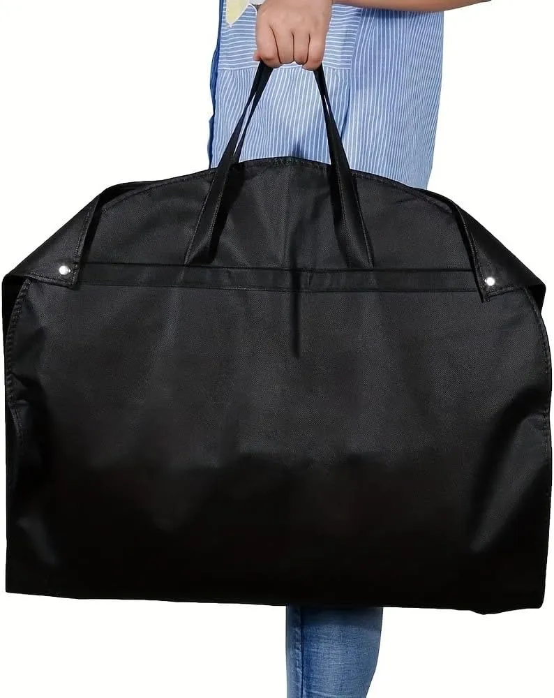 Habrur Clothes Cover 3 Packs Non-woven Garment Bag Hanging Clothes Travel Suit Bag With Clear Window Suit Bags, 60*100cm, Black