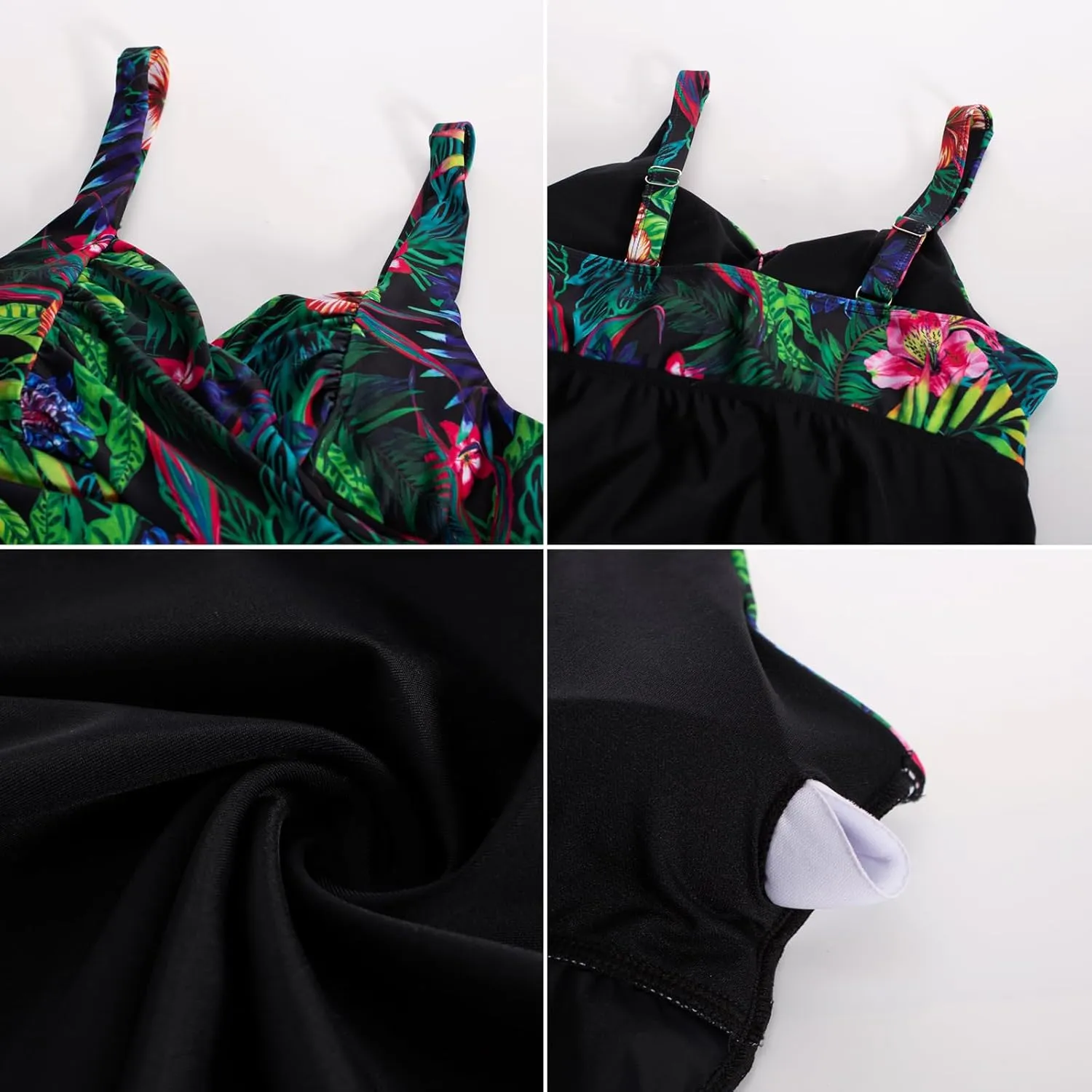 Hanna Nikole Women's Plus Size Tankini Swimsuits Twist Front Two Piece Bathing Suits with Shorts