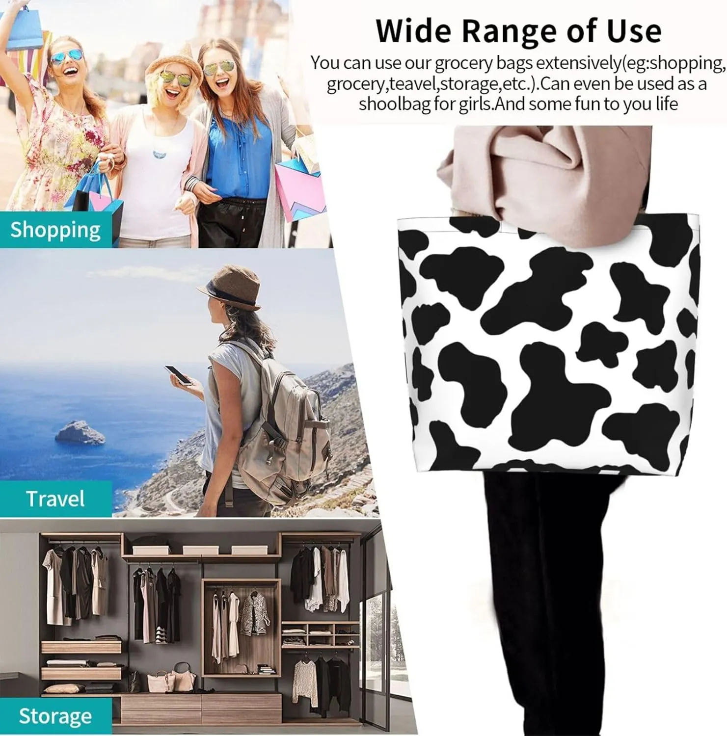 Hot Pinks Zebra Leopard Animal Stripes Women's Tote Bag Large Capacity Single Shoulder Bags Handbag for Shopping Work