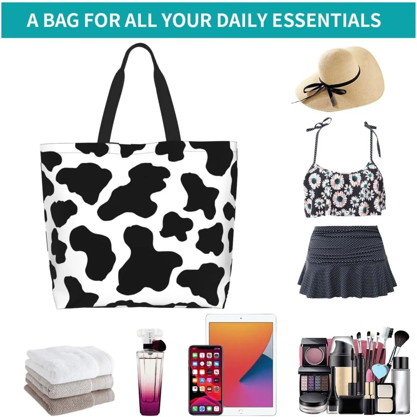 Hot Pinks Zebra Leopard Animal Stripes Women's Tote Bag Large Capacity Single Shoulder Bags Handbag for Shopping Work