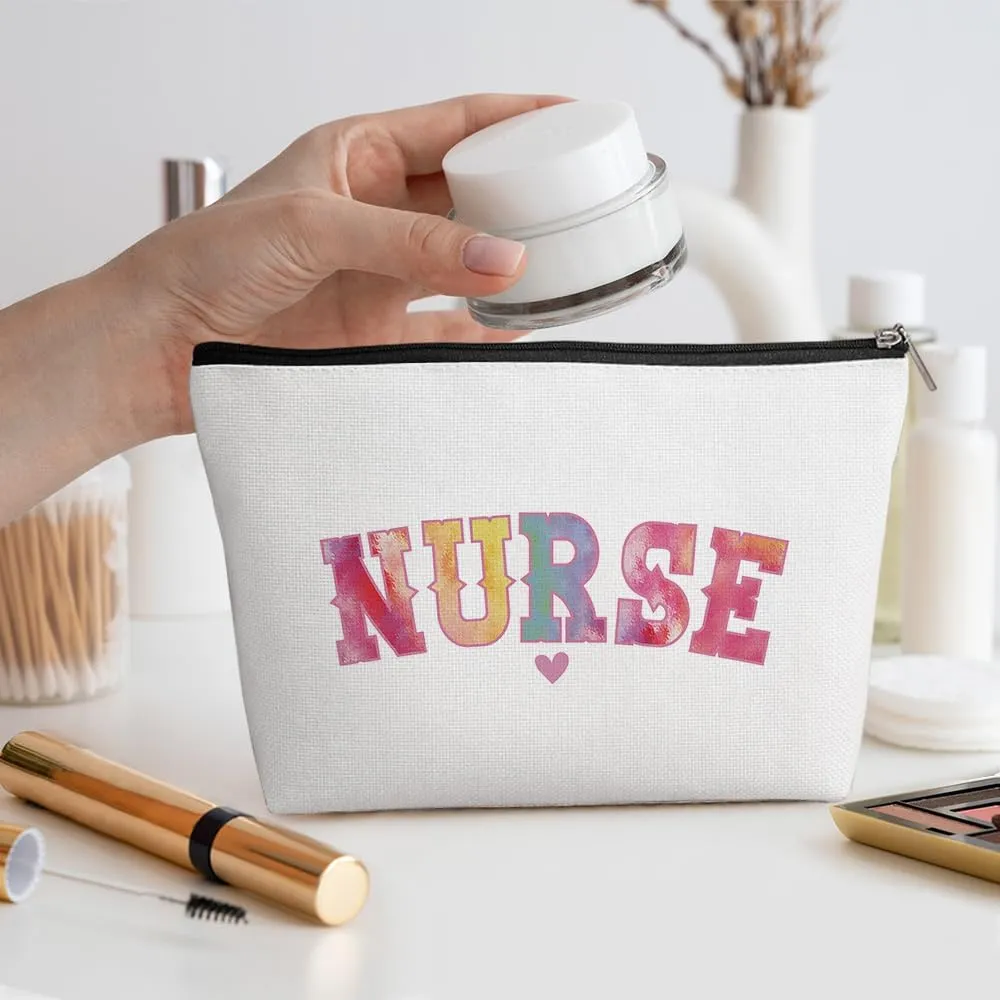 Inspirational Nurse Makeup Bag Nurse Gifts Nurses Week Gifts Nurse Accessories for Work Nursing Nurse Appreciation Birthday Graduation Gifts Positive Cosmetic Bag Make up Bag for Women RN Nurse Lady