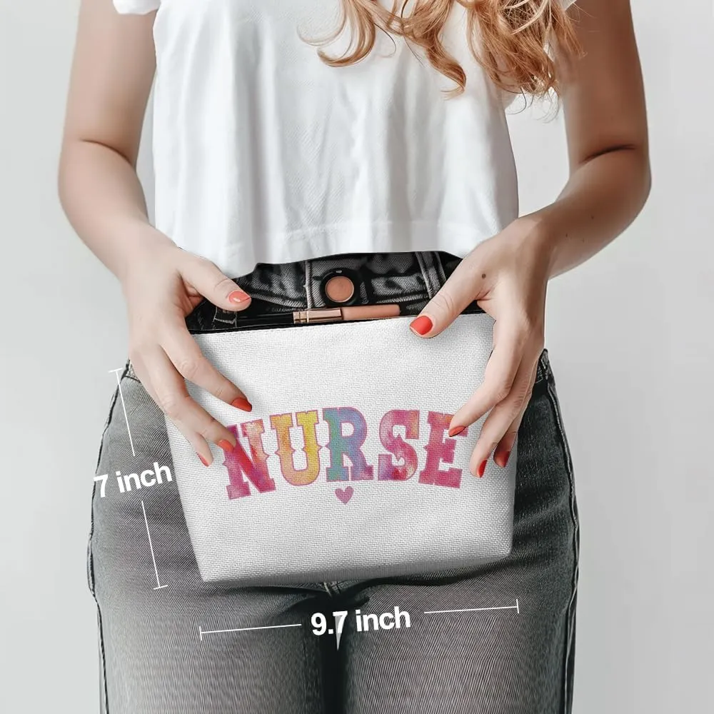 Inspirational Nurse Makeup Bag Nurse Gifts Nurses Week Gifts Nurse Accessories for Work Nursing Nurse Appreciation Birthday Graduation Gifts Positive Cosmetic Bag Make up Bag for Women RN Nurse Lady