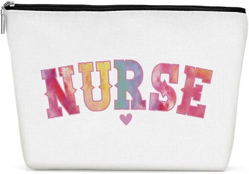 Inspirational Nurse Makeup Bag Nurse Gifts Nurses Week Gifts Nurse Accessories for Work Nursing Nurse Appreciation Birthday Graduation Gifts Positive Cosmetic Bag Make up Bag for Women RN Nurse Lady