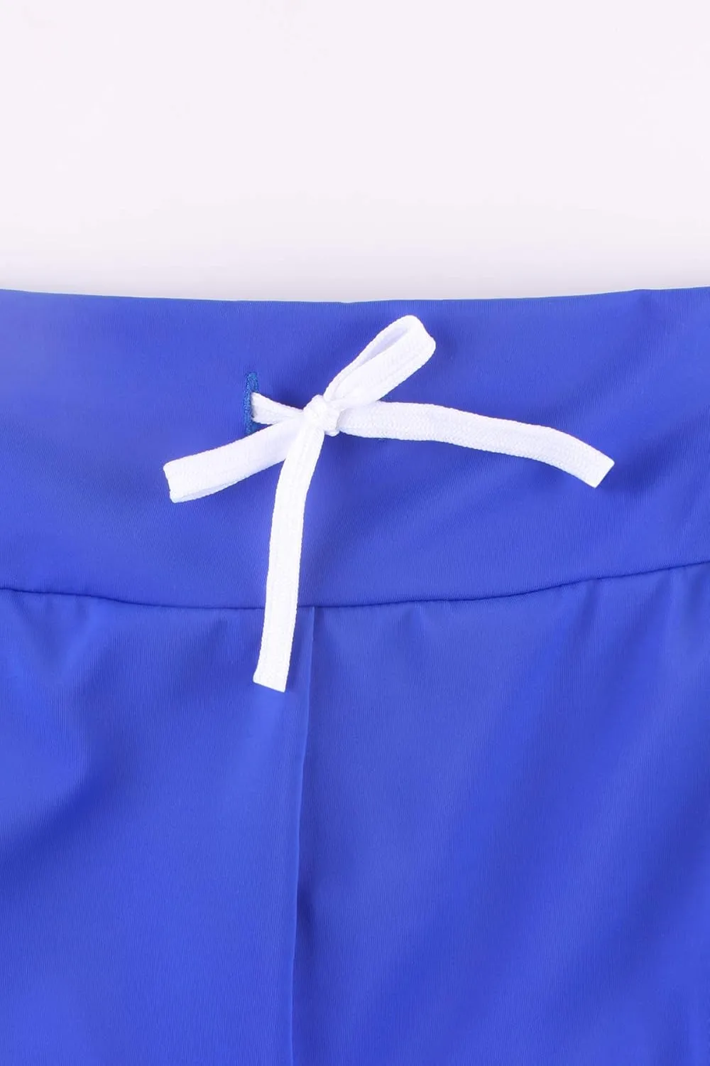 JINXUEER Plus Size Solid Board Shorts Tankini Bikini Swimwear Bottom Mid Waisted Swimsuit with Briefs and Pocket for Women