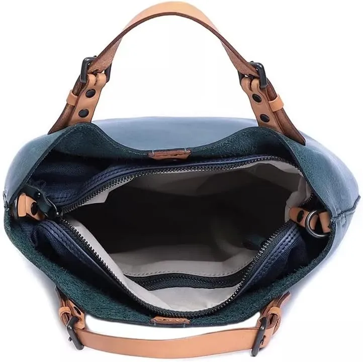 JSEIAJB Women's Bags Vintage Bucket Tote Bags Handbags Leather Handbags