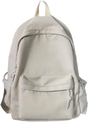 Kawaii Cute Aesthetic School Laptop Backpack with Accessories Plush Pendant for Teen Girls (White, without Mr. Rabbit)