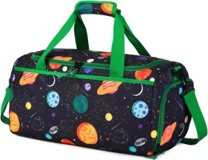 Kids Duffle Bag,VASCHY Travel Bag for Boys Water Resistant Overnight Duffle Gym Sport Dance Bags with Shoes Compartment Dry and Wet Pocket Carry On Weekender Bag Green Space