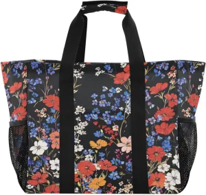Kigai Colorful Small Flowers Reusable Grocery Bag with Handles Waterproof Foldable Extra Large Tote Shopping Bag Standing Organizer for Picnics, Beach, Pool, Laundry, Car, Camping