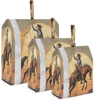Kigai Cowboy Travel Cubes for Packing 3 PCS Travel Luggage Packing Organizer Foldable Suitcase Storage Bag, Travel Accessories
