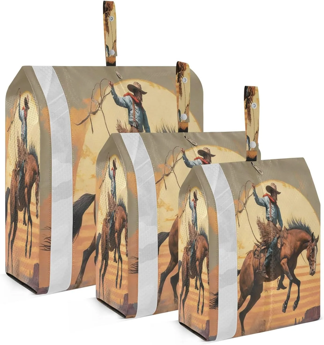 Kigai Cowboy Travel Cubes for Packing 3 PCS Travel Luggage Packing Organizer Foldable Suitcase Storage Bag, Travel Accessories