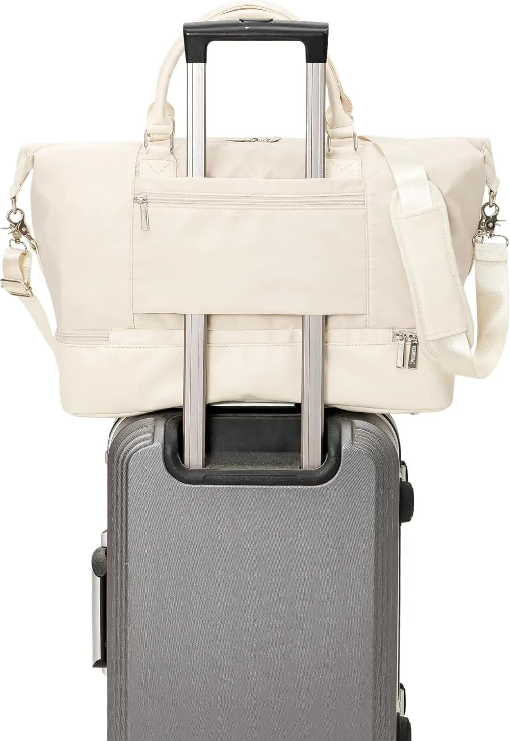 Kinmac Travel Duffel Bag, Overnight Weekender Sports Gym Carry-on Tote (Beige)