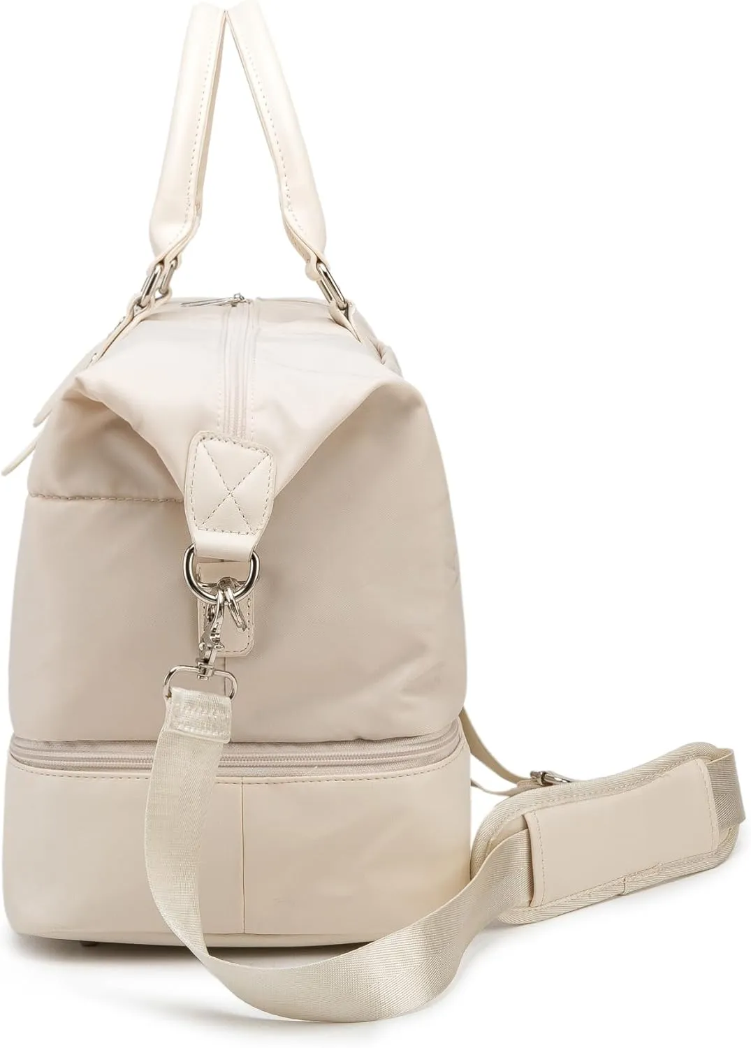 Kinmac Travel Duffel Bag, Overnight Weekender Sports Gym Carry-on Tote (Beige)