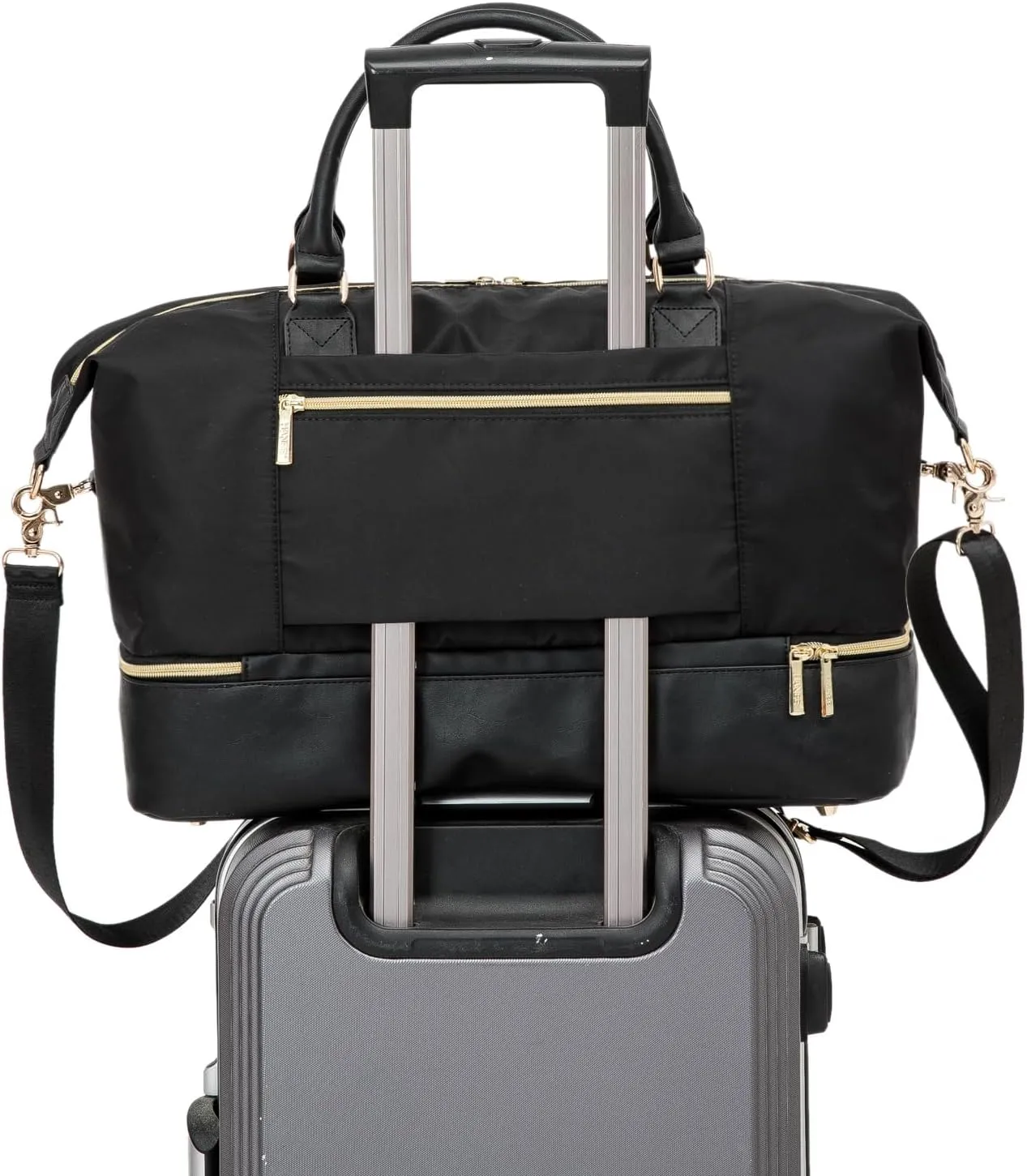 Kinmac Travel Duffel - Overnight Weekender & Sports Gym Bag, Carry-on Tote (Black)