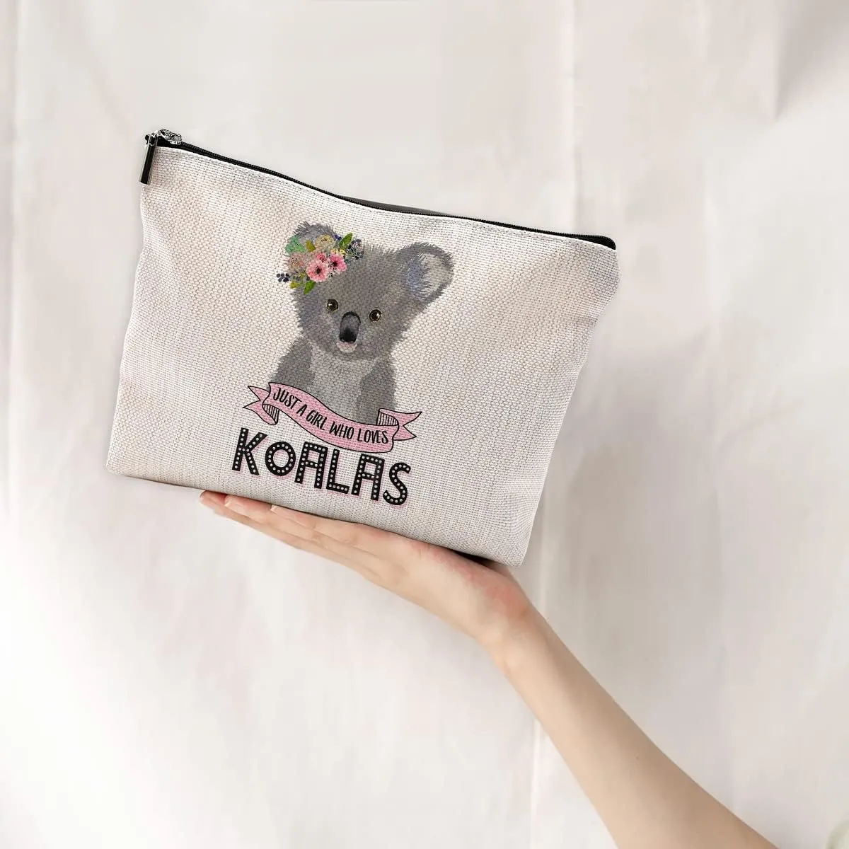 Koala Gifts for Girls Makeup Bag, Just a Girl Who Loves Koalas Small Makeup Cosmetic Bag for Purse, Koala Gifts Cosmetic Bags for Women, Womens Makeup Bag