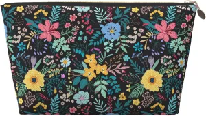 Leather Makeup Bag Travel Cosmetic Bag Small Makeup Bag for Women,Toiletry Bag Accessories Organizer-Camouflage Flower