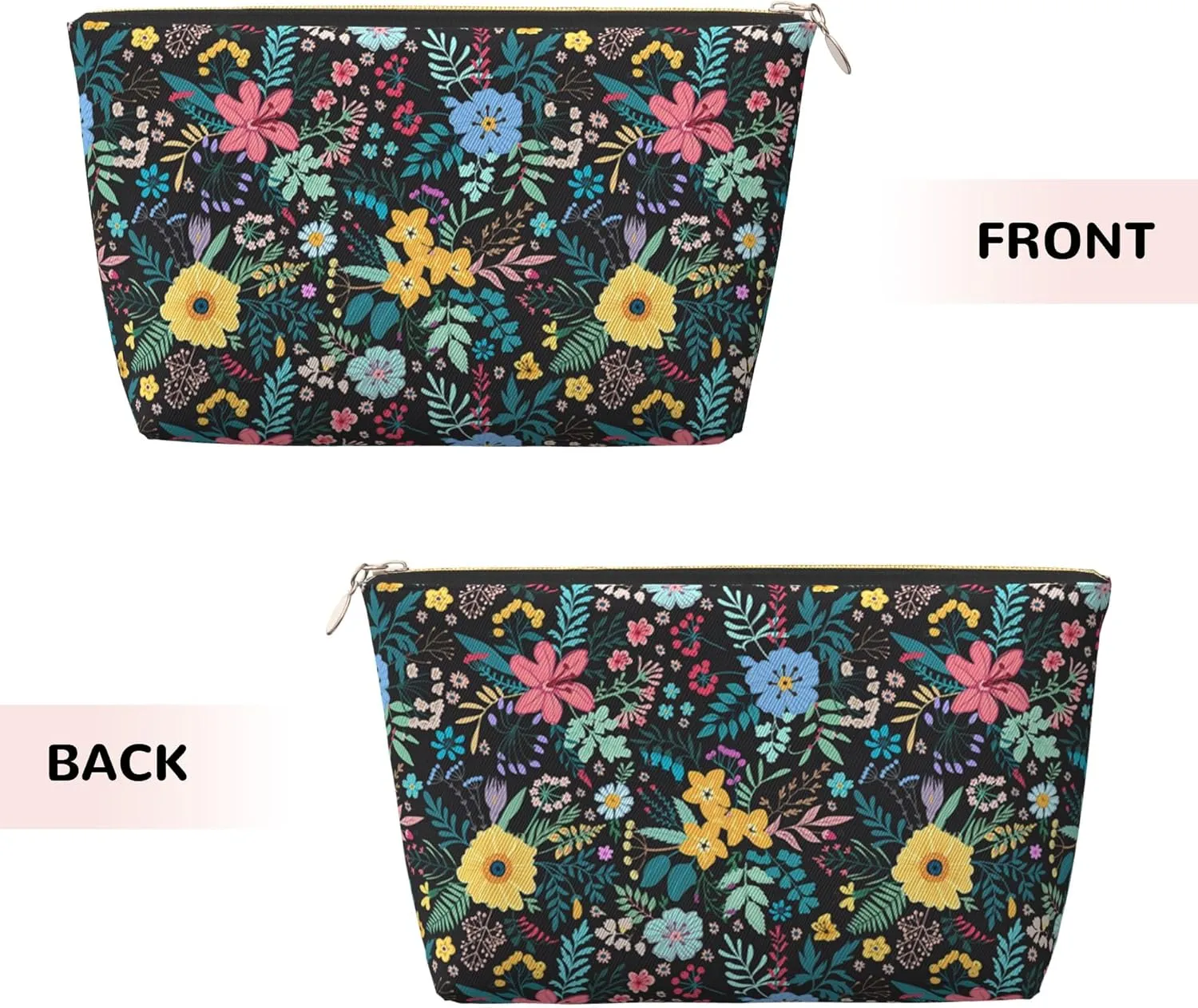 Leather Makeup Bag Travel Cosmetic Bag Small Makeup Bag for Women,Toiletry Bag Accessories Organizer-Camouflage Flower