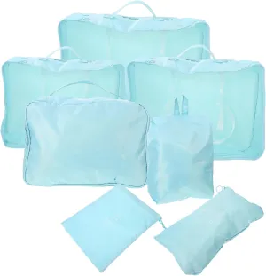 LIFKOME 7pc Travel Size Toiletries Bag Compression Pouch Luggage Organizer Set