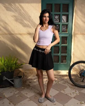 Lilac Cropped Square Neck Top