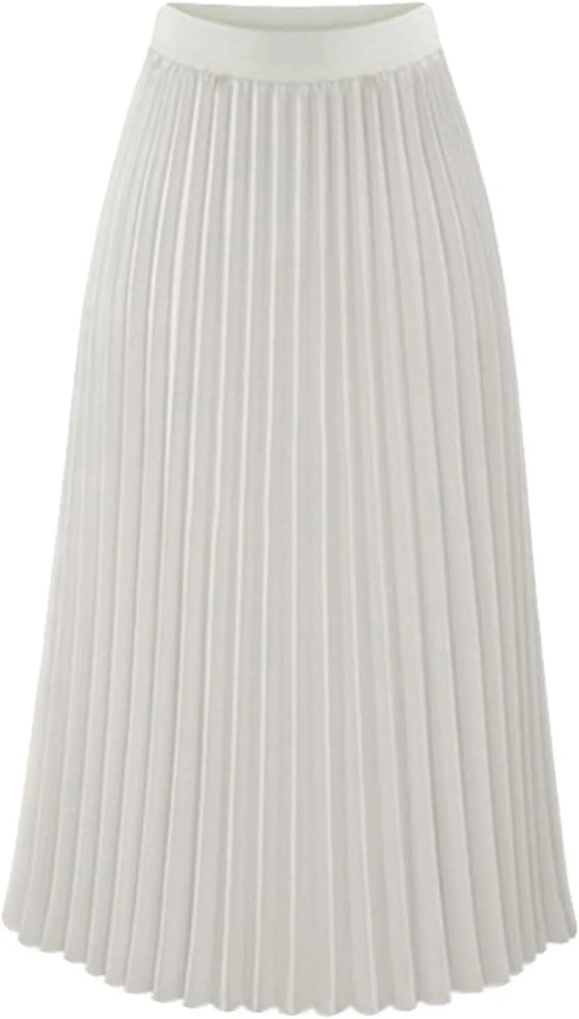 Long Pleated Skirts for Women High Waist Flowy Skirts Casual Summer Maxi Skirts Beach Vacation Skirts A Line Skirts