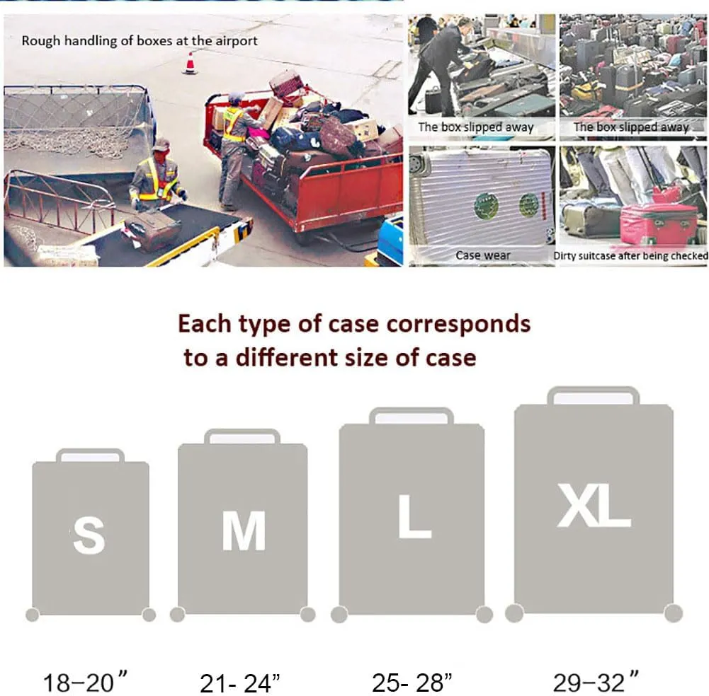 Luggage Cover Colorful Suitcase Cover Elastic Protector Sets For 18-32 Inch Suitcase Travel Accessories (Owl, M)