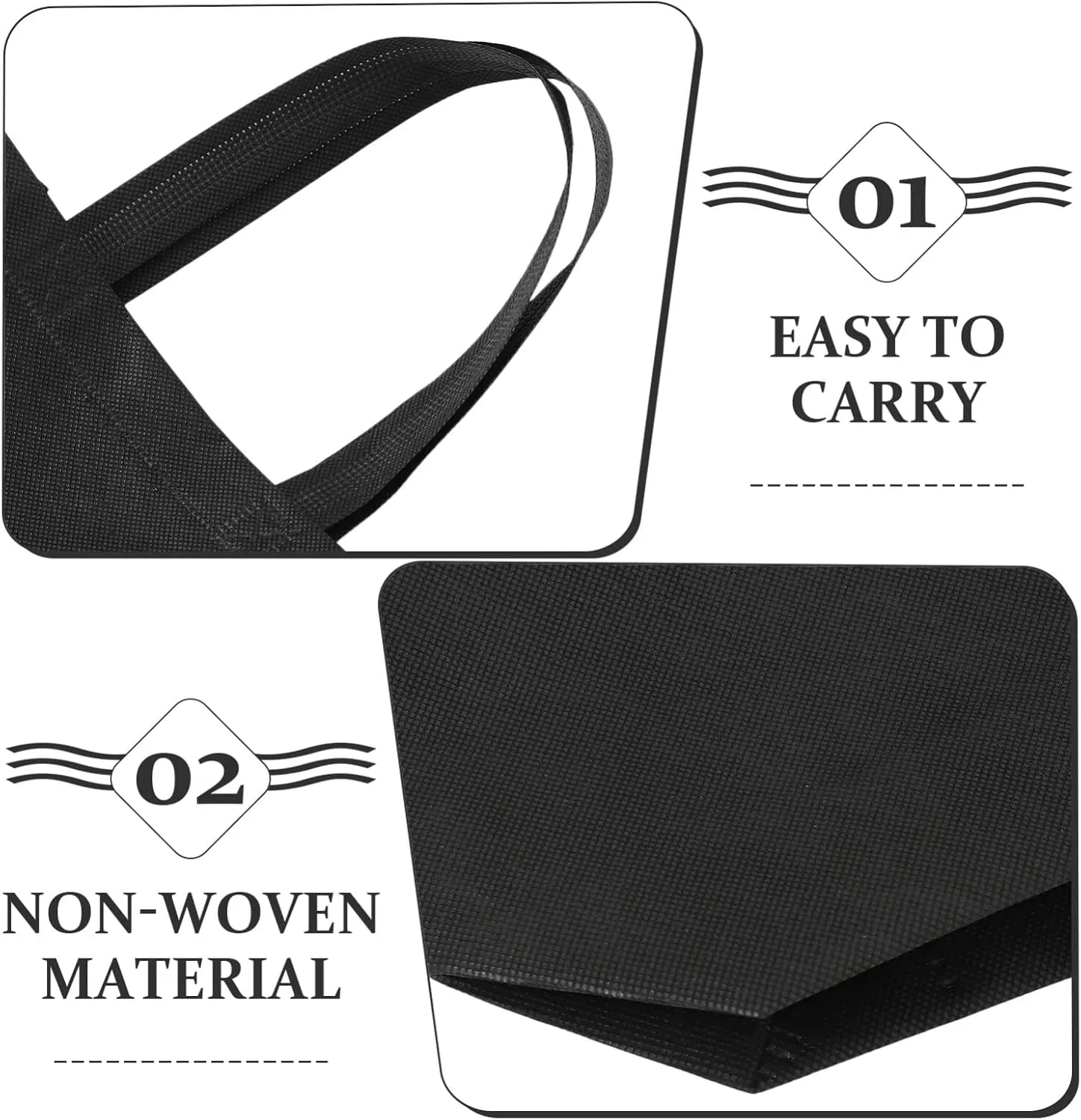 Luxshiny Blank Non Woven Tote Bags 30pcs Reusable Gift Bags with Handles Large Shopping Bags Foldable Grocery Bags