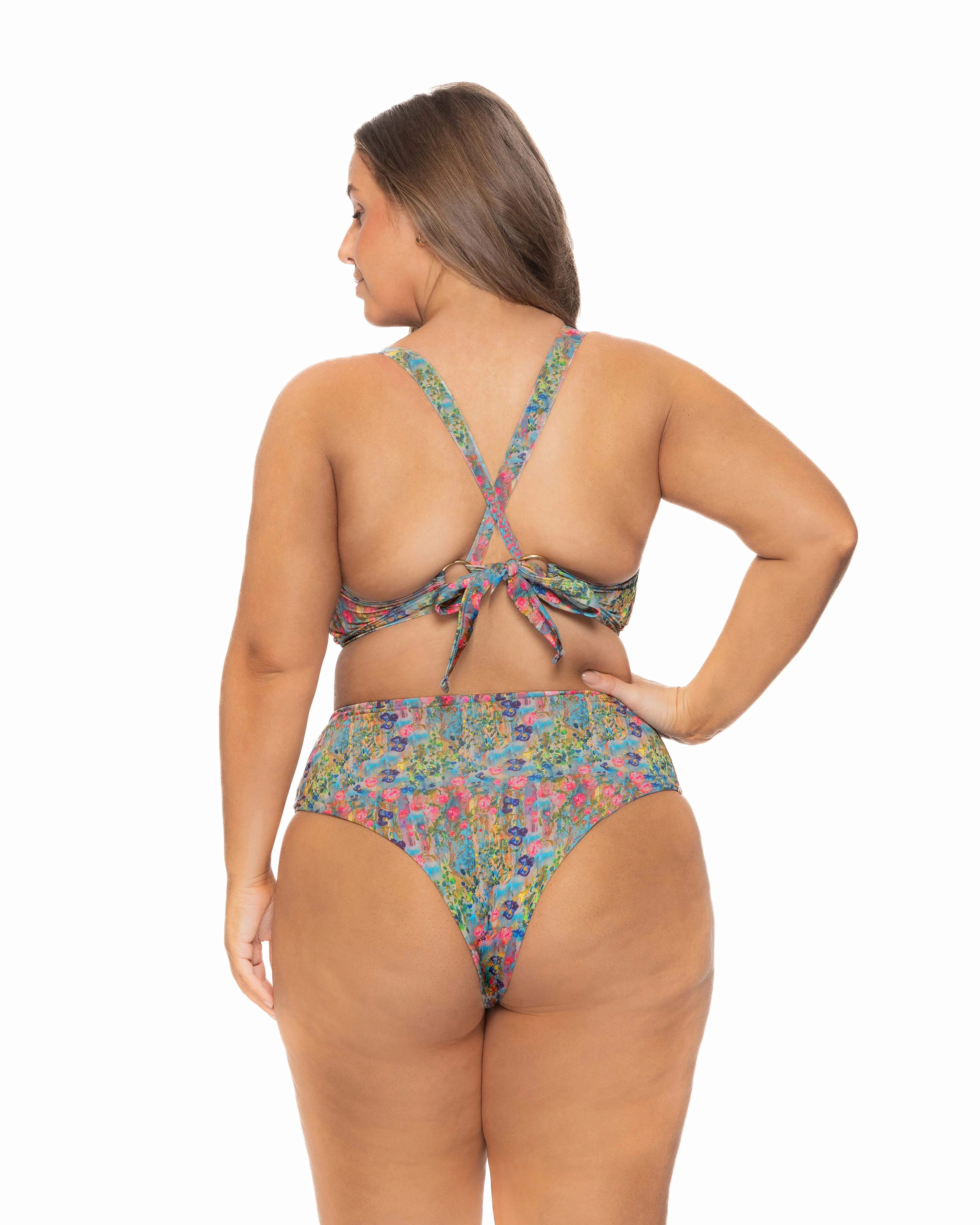 Lythebras Madison Floral Print High Waisted Bikini Bottom Set
