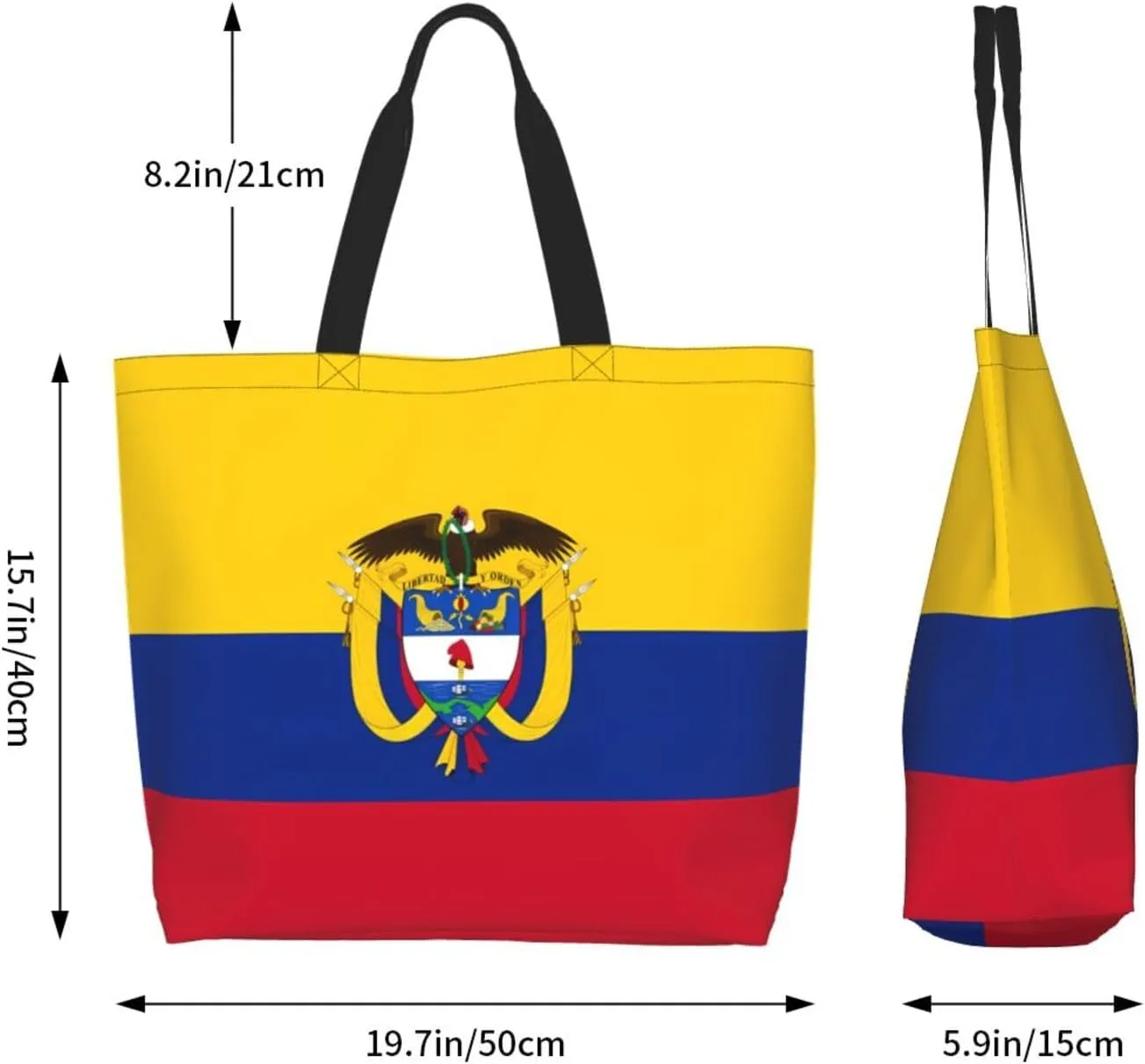 Marriage Colombian Married Flag Women's Tote Bag Large Capacity Single Shoulder Bags Handbag for Shopping Work