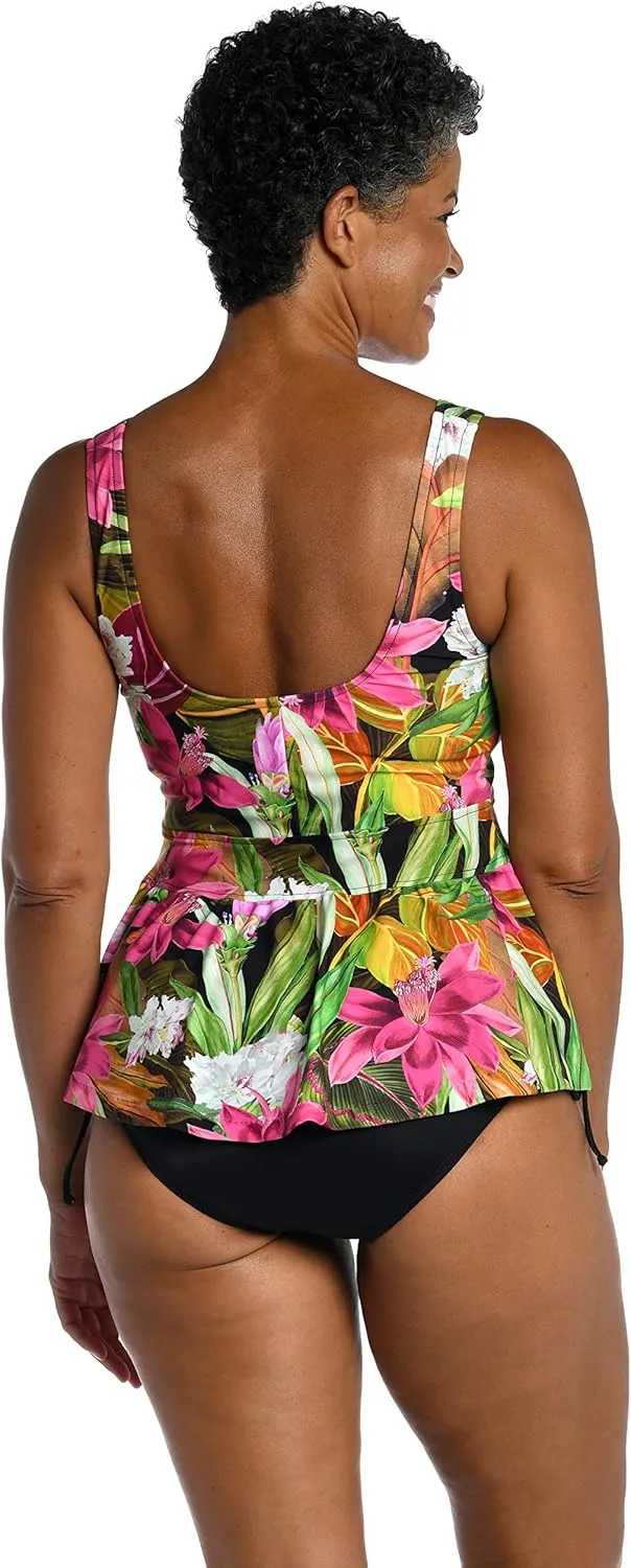 Maxine Of Hollywood Women's Over The Shoulder Empire Tankini Swimsuit Top