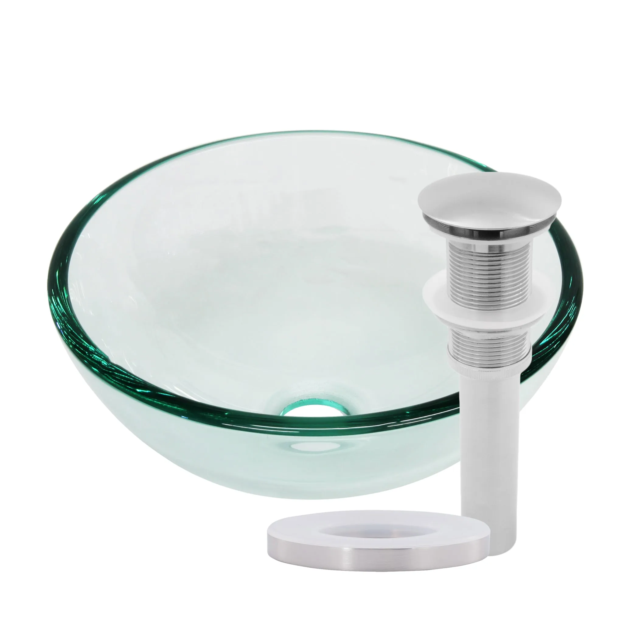 Mini 12" Clear Round Tempered Glass Vessel Bath Sink Series, TIG-8048-12