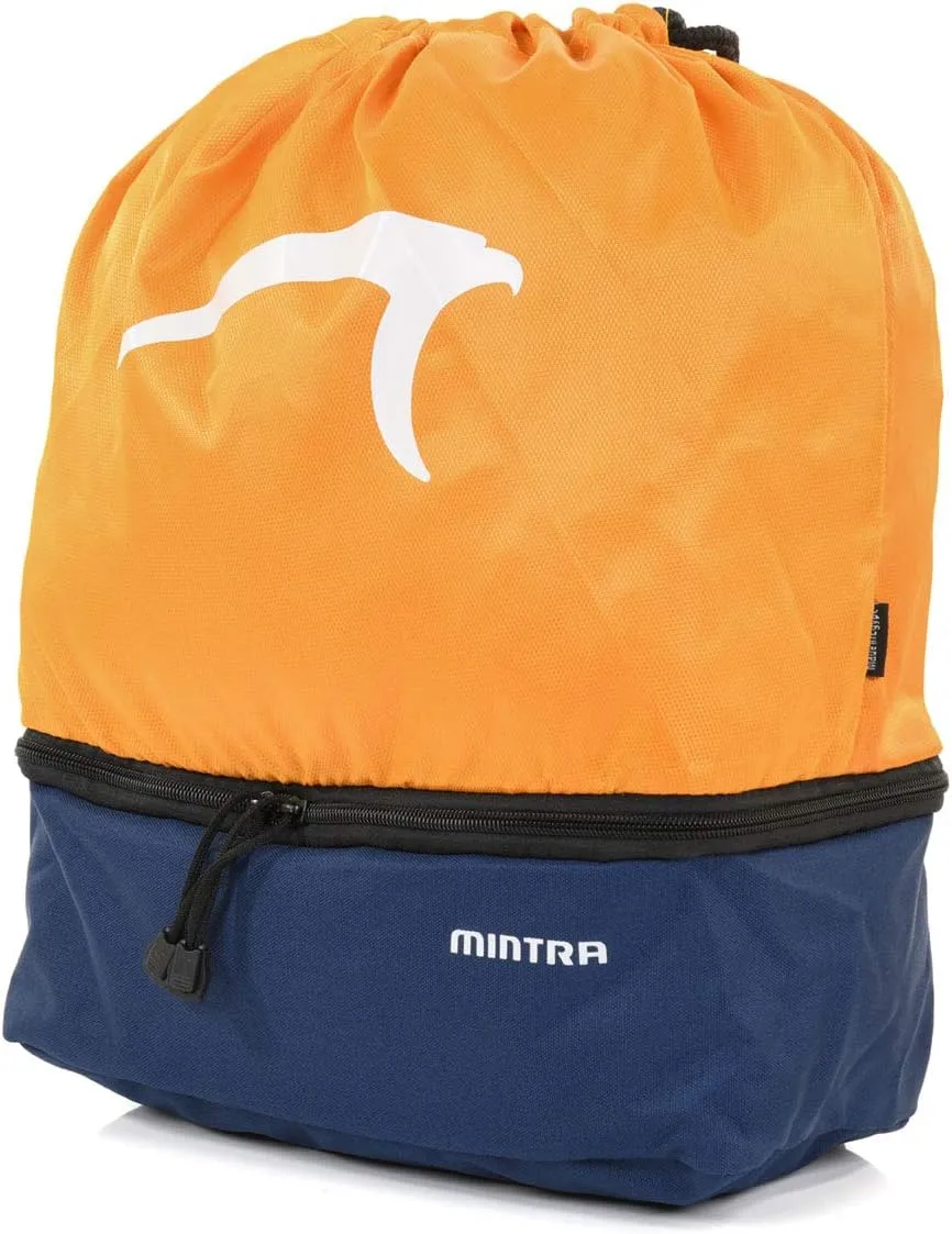 Mintra Sports Drawstring Bags -(Apricot/Navy, Stellar (12in x 18in)) Backpack, Cinch Sackpack, Bag, String, Sports, Gym, Waterproof, Unisex, Used for Gym, Sport, Workout