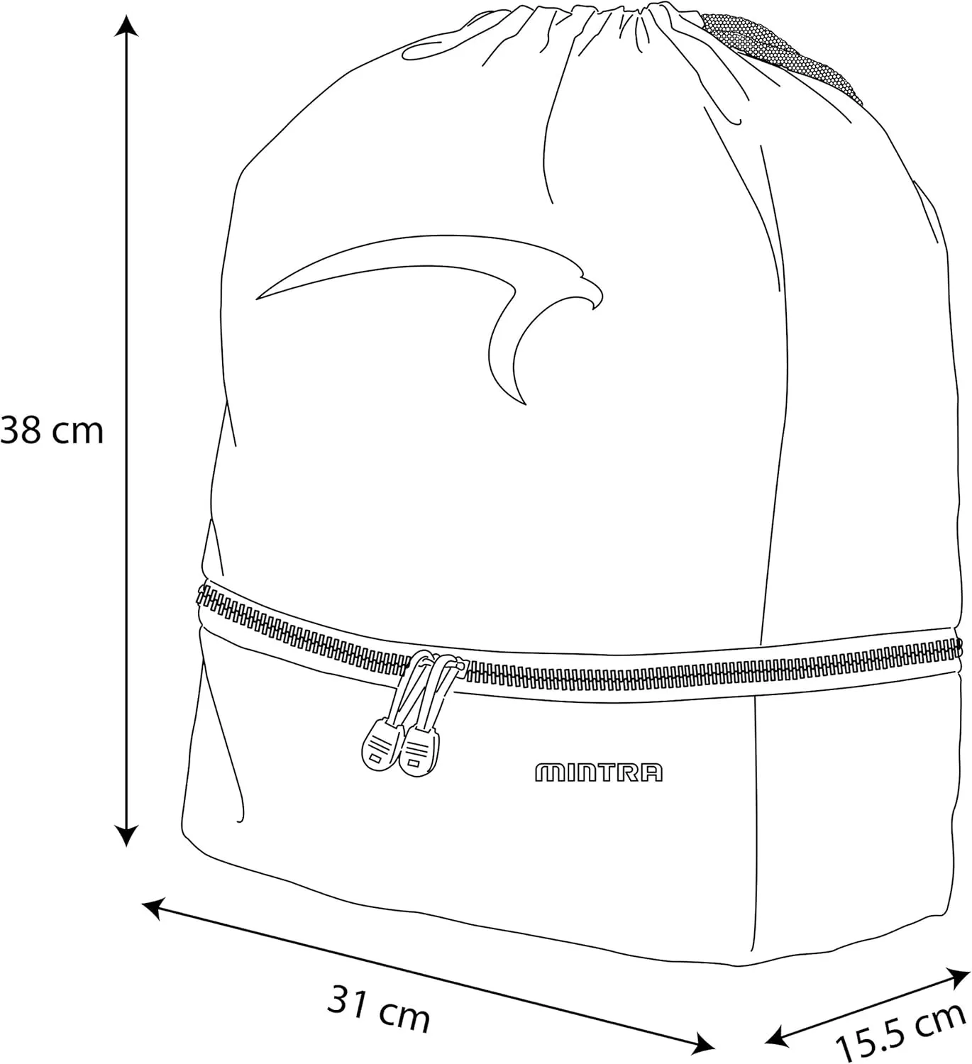 Mintra Sports Drawstring Bags -(Apricot/Navy, Stellar (12in x 18in)) Backpack, Cinch Sackpack, Bag, String, Sports, Gym, Waterproof, Unisex, Used for Gym, Sport, Workout