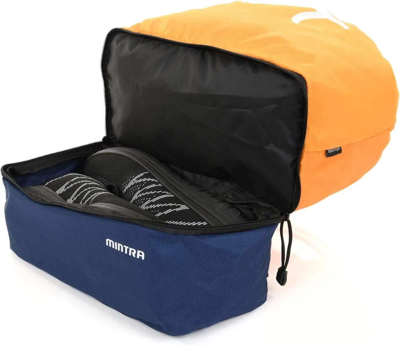 Mintra Sports Drawstring Bags -(Apricot/Navy, Stellar (12in x 18in)) Backpack, Cinch Sackpack, Bag, String, Sports, Gym, Waterproof, Unisex, Used for Gym, Sport, Workout