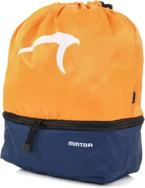 Mintra Sports Drawstring Bags -(Apricot/Navy, Stellar (12in x 18in)) Backpack, Cinch Sackpack, Bag, String, Sports, Gym, Waterproof, Unisex, Used for Gym, Sport, Workout