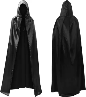 MoDooris Unisex Hooded Cloak Full-Length Halloween Cosplay Costumes Cape Robe Vampire Witch Costume Accessories,43" to 65.7"