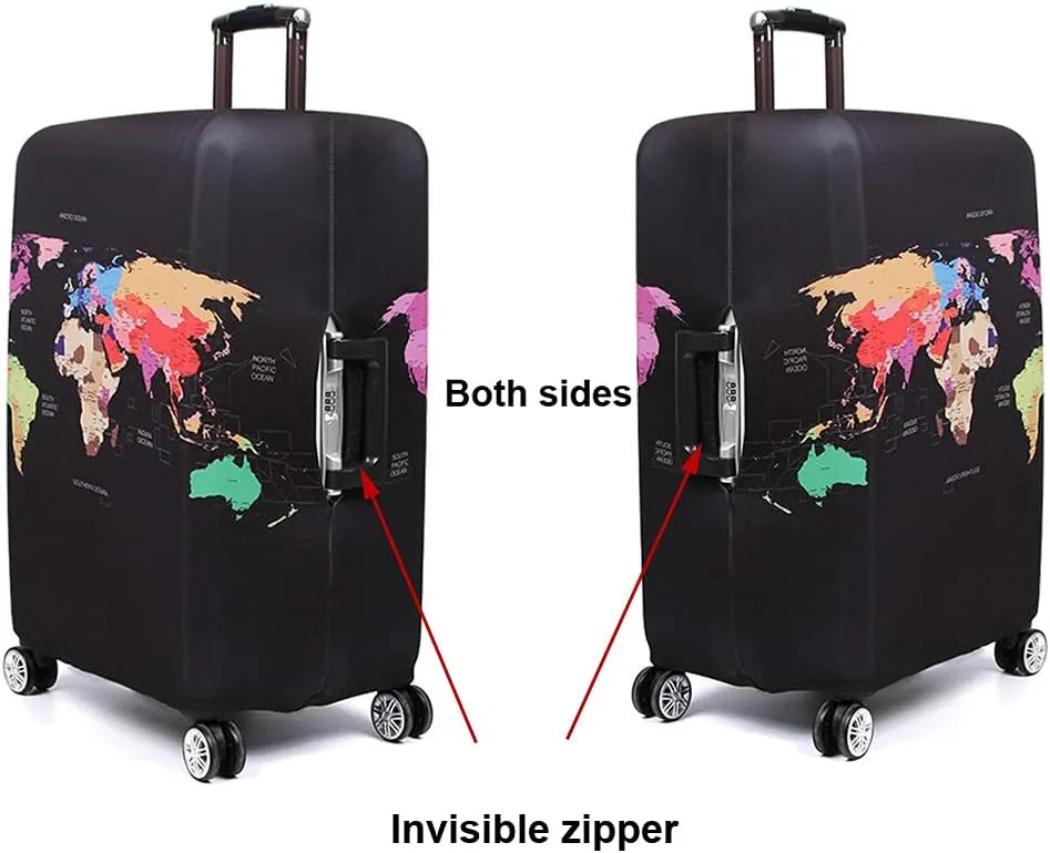MosaiRudo Thicker Luggage Cover Elastic Suitcase Cover Protector Fits 18-32 Inch Suitcase Travel Accessories (Alphabet Graffiti, S)