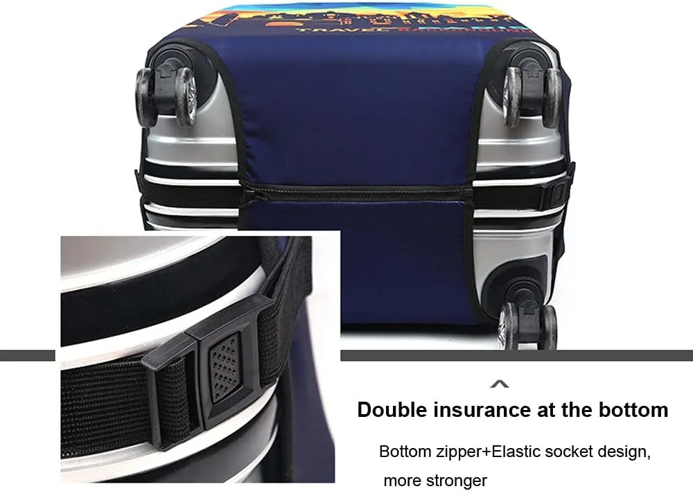 MosaiRudo Thicker Luggage Cover Elastic Suitcase Cover Protector Fits 18-32 Inch Suitcase Travel Accessories (Alphabet Graffiti, S)