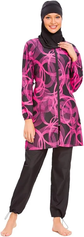 Muslim Swimsuits for Women Islamic Modest Swimwear 3 Piece Long Sleeve Burkinis
