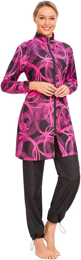 Muslim Swimsuits for Women Islamic Modest Swimwear 3 Piece Long Sleeve Burkinis