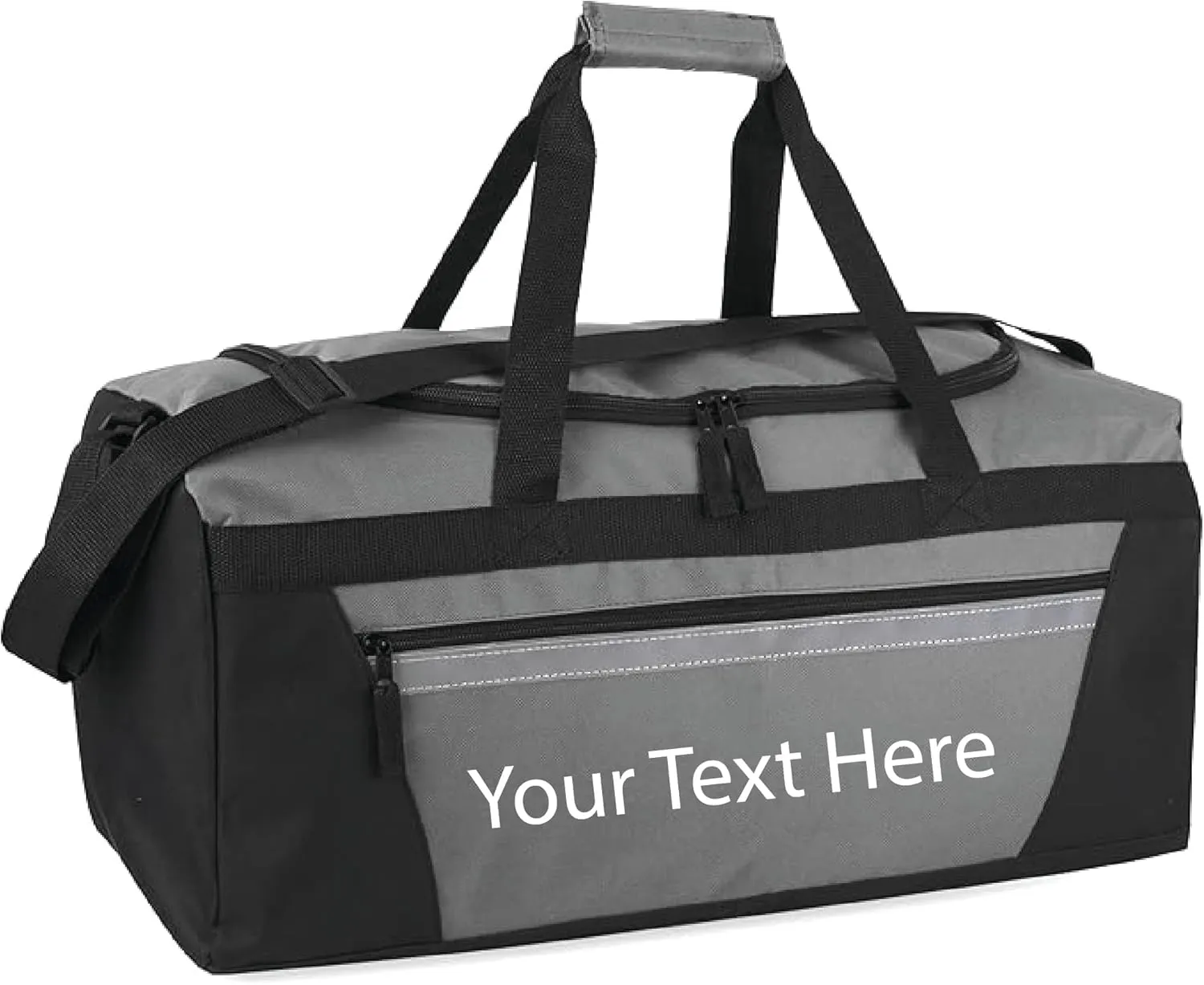 Personalized Passion Duffel Bag for Men and Women - Perfect Sized Water Resistant Travel Duffle - Custom Name Overnight Weekender Bag for Storage - Gray