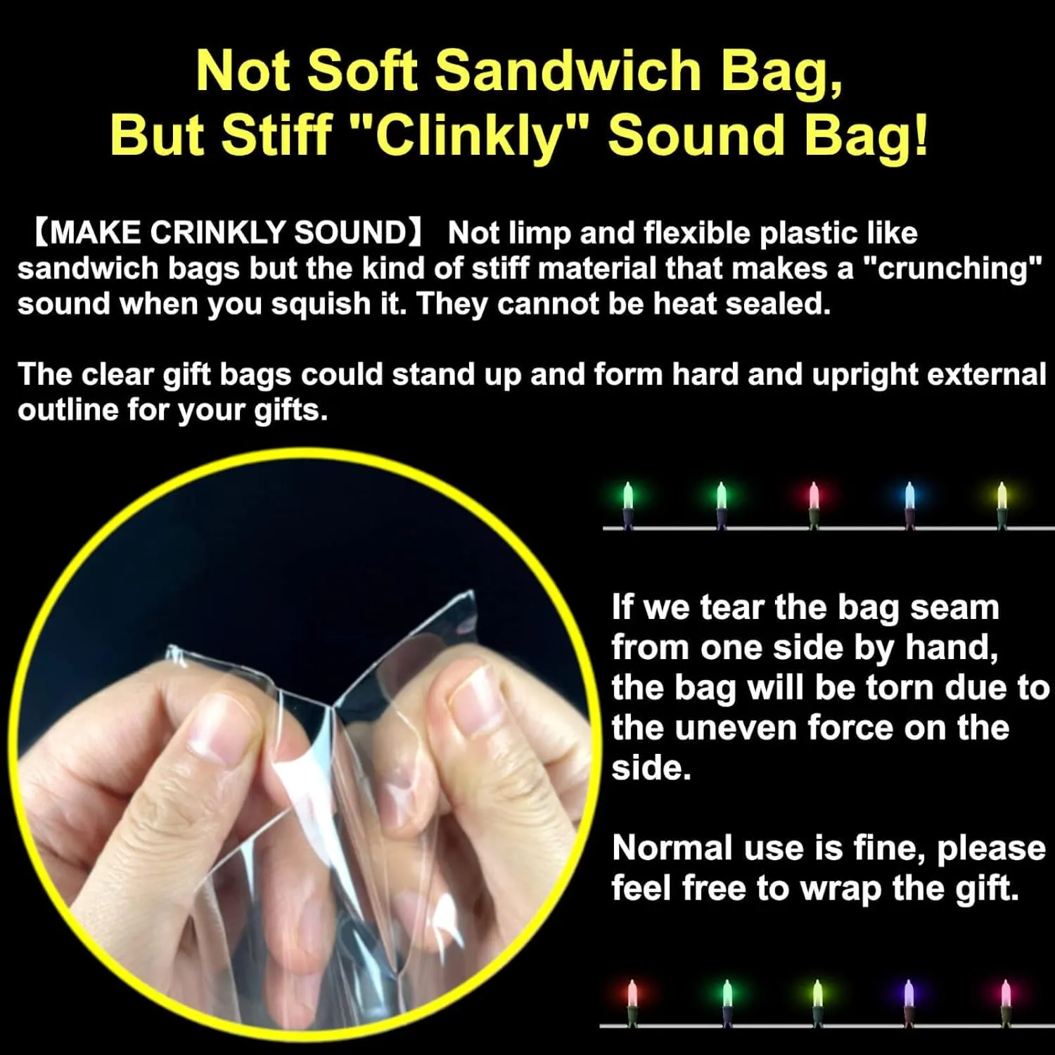 PigPotParty 10"x 14", 100Pcs Bottom Gusset Bags, Clear Plastic Gift Bags, Cellophane Mug Treat Goodie Bags with 100x Twist Ties, Large Party Favor Packaging, Toy Wrapping (No Side Gusset)