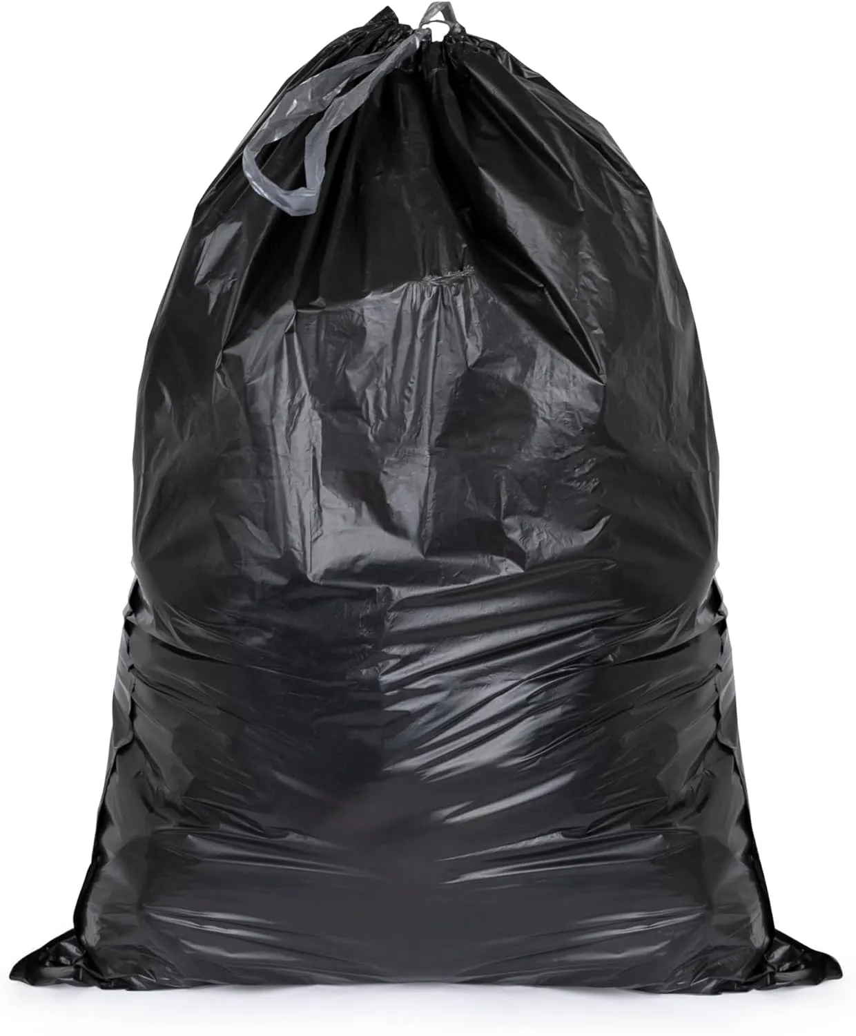 Plasticplace 13 gallon Extra Tall Drawstring Kitchen Trash Bags | Black 1.2 Mil, 24"W x 31"H,200 Count (Pack of 1)