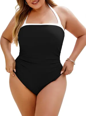 Plus Size One Piece Swimsuit for Women Tummy Control Modest Bathing Suits 2025 Swim Suit Ruched Slimming Swimwear