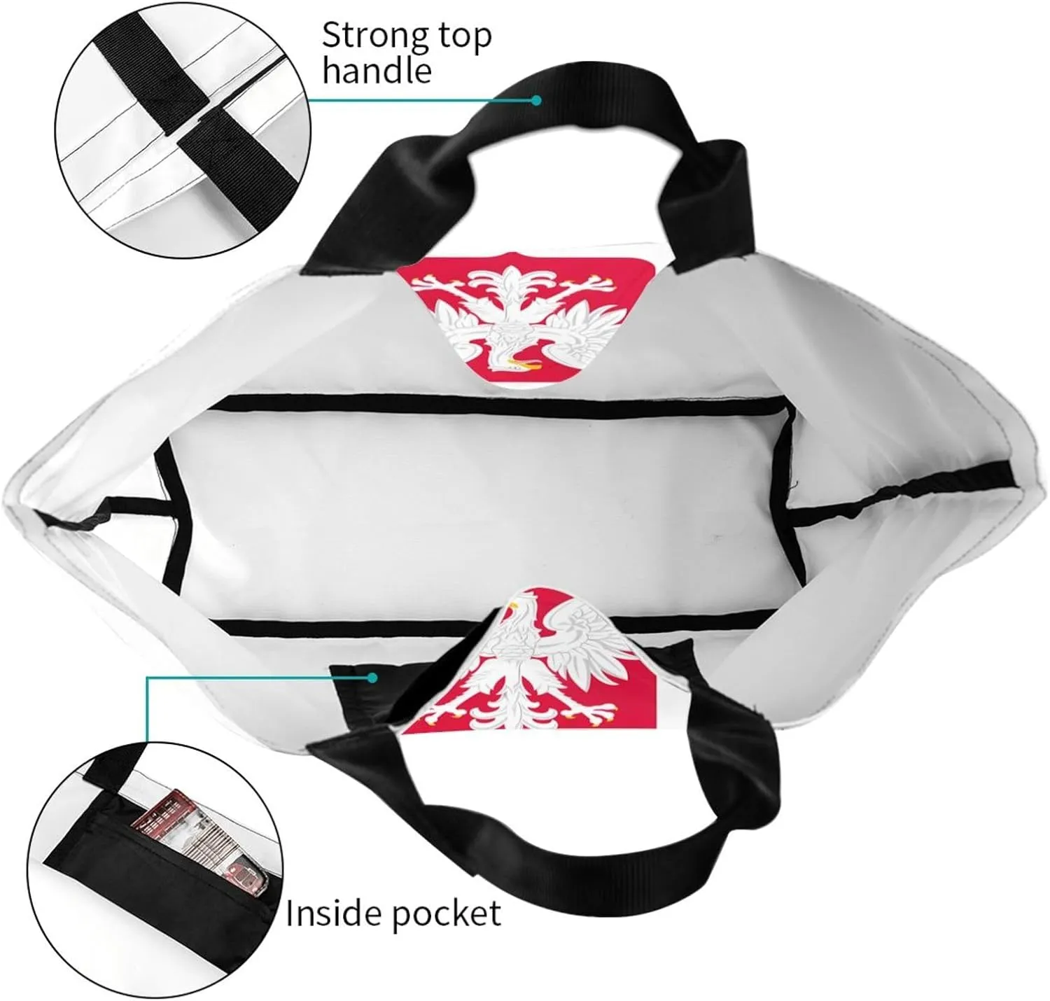 Polish Flag Poland Polska Eagle Women's Tote Bag Large Capacity Single Shoulder Bags Handbag for Shopping Work