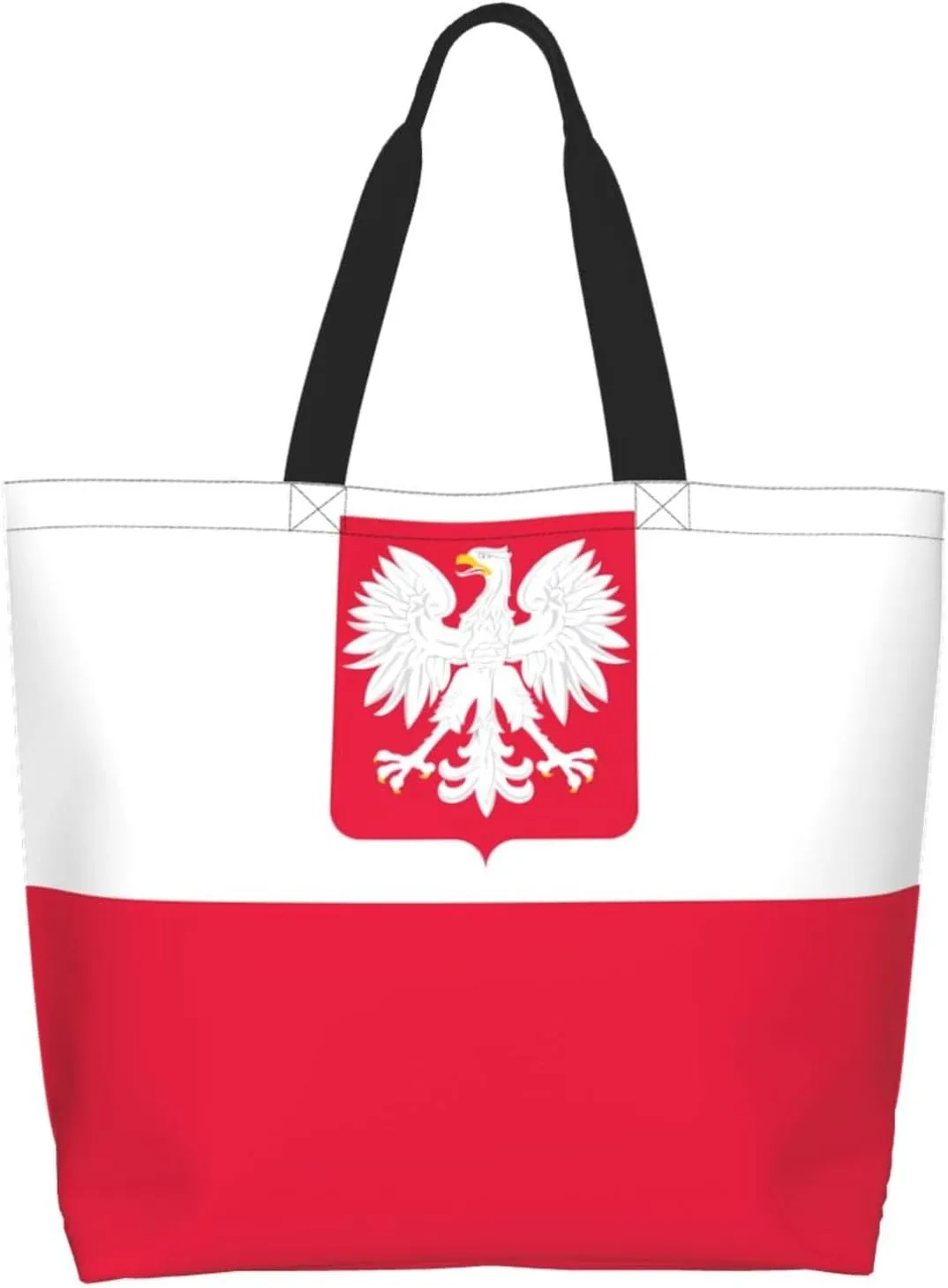 Polish Flag Poland Polska Eagle Women's Tote Bag Large Capacity Single Shoulder Bags Handbag for Shopping Work