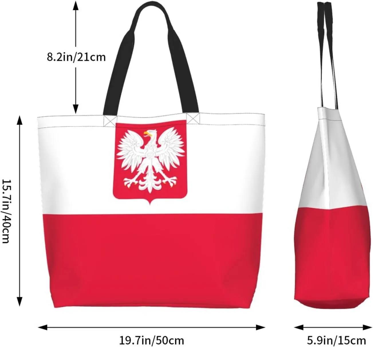 Polish Flag Poland Polska Eagle Women's Tote Bag Large Capacity Single Shoulder Bags Handbag for Shopping Work
