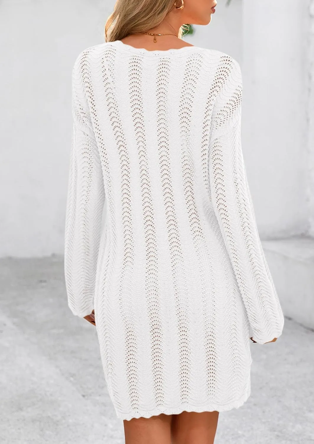 PRETTYGARDEN Women's Swimsuit Cover Up 2025 Summer Bathing Suit Swimwear Crochet Knit Dress Fashion Beach Vacation Clothes